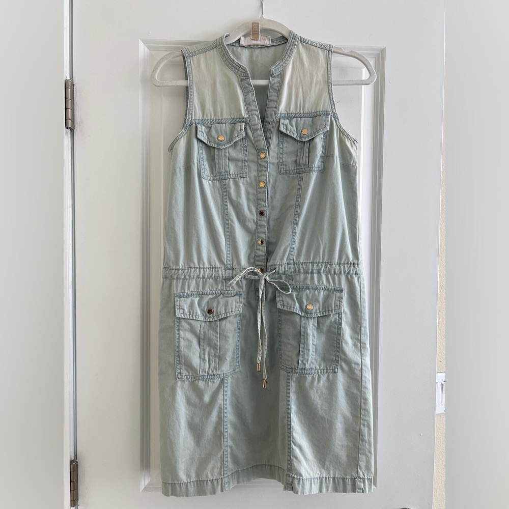 MICHAEL Michael Kors Chambray Utility Style Dress, Size XS
